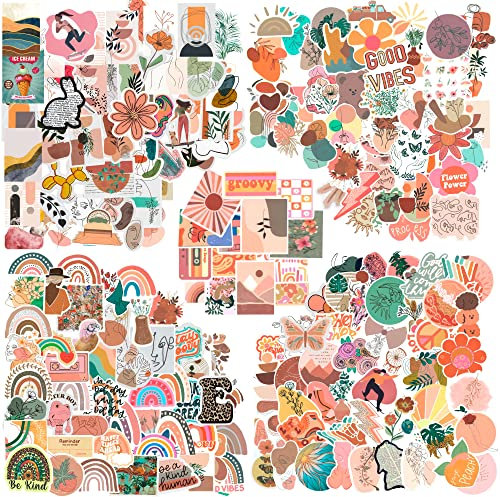 GamesMonkey® - Aufkleber-Kit 220 Stück - Böhmen - Vinyl-Aufkleber, wasserfest, Aufkleber, ästhetisch, für Handyhüllen, MacBook, Laptop, Pc, Snowboard, Gepäck, Gitarre, Auto, Motorrad, Helm