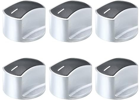 RETHPA Gas Stove Knob,Control Knob 6Pcs Durable Stoves Oven Knobs Universal 6mm Stove Gas Cooker Oven Hob Control Metal Knobs Handle Adaptors Switch Cookware Parts