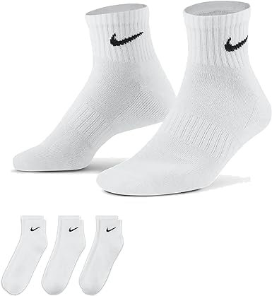 Nike Cushioned Crew Socks Socken 3er Pack (42-46, White/Black), Weiß / Schwarz