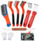 Wire Brush Set for Cleaning, 9 Pcs Deep Gas Stove Wire Brushes Set with Cooktop Scraper, Range Hood Scraper for Rust, Metal, Paint, Welding, Automotive, Tight Spaces