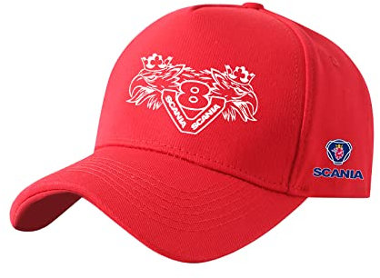 Floating Basecap Herren SCA.nia Baseball Cap Outdoor Sport Baseballmütze Baumwolle Basecap Verstellbar Sonnenhut-Red||54-60cm