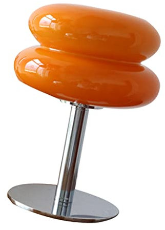 Tnfeeon Nachttischlampe, Praktische Tischlampe aus Glas, Eierkuchenform, Niedlich für Mädchen für Zuhause (Orange)