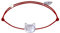 LES POULETTES BIJOUX - Bracelet Lien Tête de Chat en Nacre - Rouge