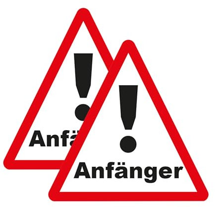 SL group - 2 Aufkleber Achtung Anfänger in 15 x 15 cm aus hochwertiger Magnet-Folie - Vorsicht Fahranfänger Warntafel für Auto, Lkw & Wohnmobil magnetisch - Hinweis-Magnet-Schild für Pkw-Fenster