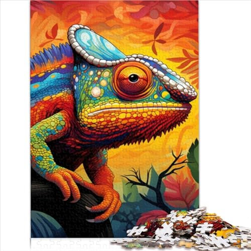 Art Chameleon Jigsaw Puzzles for Adults 1000 pc Jigsaw Wooden Puzzle Jigsaw Puzzles for Adults Learning Educational Jigsaw Puzzle 1000pcs（50x75cm）