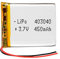 Batterie 403040 LiPo 3.7V 450mAh 1.665Wh 1S 5C Liter Energy Battery pour l'électronique Rechargeable Téléphone Portable Smartwatch GPS - Ne Convient Pas à la Radiocommande 42x30x4mm (450mAh|403040)