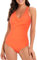 Century Star Badeanzug Damen Bauchweg Damen Große Größe Badeanzug Push Up Badeanzüge mit Bügel Badeanzüge für Frauen Orange 36-38