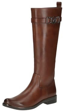 CAPRICE Damen Hohe Stiefel mit Absatz aus Leder Elegant, Braun (Cognac Nappa), 40 EU