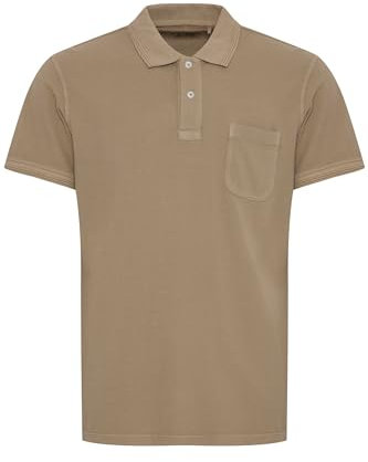 Blend He BHPolo Herren Poloshirt Shirt mit Umlegekragen Brusttasche Knöpfen 100% Baumwolle Regular fit, Größe:3XL, Farbe:Crockery (161104)