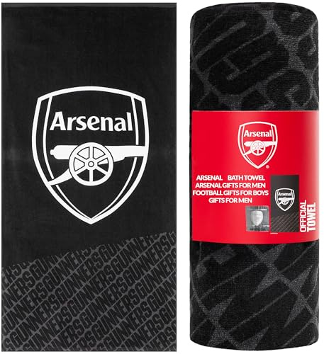 Arsenal F.C. Towel for Men Women Teens Boys 100% Cotton Quick Dry Football Crest Beach Bath Towel Swim Gym Holiday Shower Bath Supporters' Gear 137x69cm