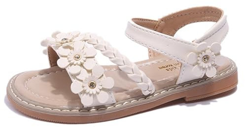 Minbei Kleinkind Baby Mädchen Sandalen Girls Sandals Sommerschuhe für Mädchen Sport Outdoor Peeptoe Mit Klettverschlussl Beige 28 EU