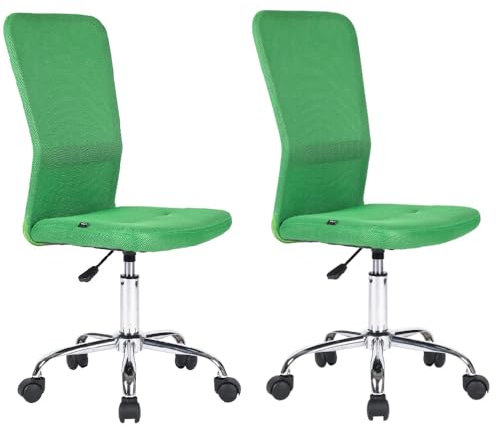 Mingone 2er-Set Bürostuhl Ergonomisch Schreibtischstuhl aus Mesh Höhenverstellbarer Drehstuhl 360° Drehbarer Computerstuhl mit Lendenwirbelstütze Belastbar bis 150kg, Grün