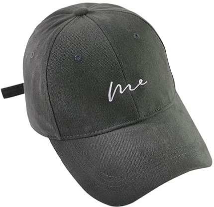 COTIDI Herren-Kappe, 100% Baumwolle, Baseball, verstellbar, grau, One Size