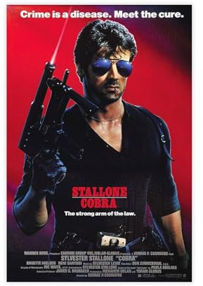 biegzc Cobra Filmposter auf Leinwand, Wandkunst, Dekor, Bild, Gemälde für Wohnzimmer, Schlafzimmer, Dekoration, 20 x 30 cm