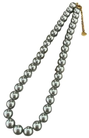 Stfery Grau Damen Halskette Vergoldet Perlenketten Perle Kette Hochzeit