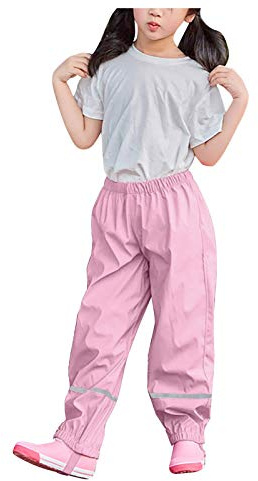 Girls Rain Pants Waterproof Trousers for Kids Toddlers Boys Mud Dirty Proof Bottoms Unisex Kid's Rain Trousers Waterproof Rain Over Trousers Childrens Boys Rainwear 1-10 Years