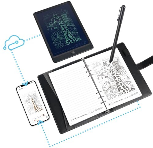 OPHAYA Smart Pen 3 in 1, set di penne intelligenti per prendere appunti, sincronizzazione digitale in tempo reale, compatibile con smartphone iOS e Android, Smart Pen e notebook e blocco note