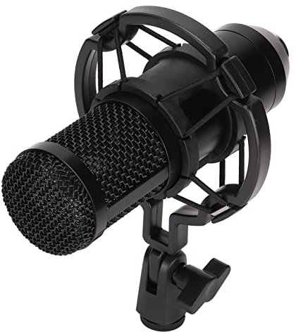 Annadue Gaming Condenser Mic, BM800 Broadcast Recording Microphone XLR to 3.5mm with Shock Mount, Studio Mic for Podcasting, Streaming, Recording,Enhanced (Black)