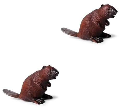 UPKOCH 2stücke Realistisches Tiermodell Aus Kunststoff Braunes Biber Spielzeug Für Junge Mädchen Lernspielzeug Kreativität Und Naturverbundenheit Als Party- Und Dekoration