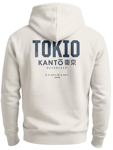 Neverless® Hoodie Backprint Herren Tokyo Japan Japanische Schriftzeichen Grafik Print Kapuzen-Pullover Männer Fashion Streetstyle
