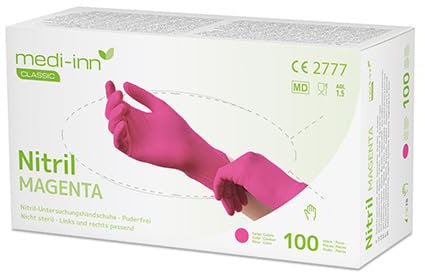 Medi-Inn 1000 Classic' Handschuhe, Nitril puderfrei Magenta 'Nitril Magenta' Größe S