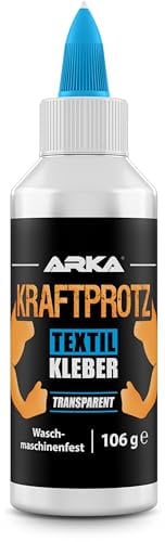 Textilkleber 105 g – kleben statt nähen: flexibel, waschmaschinenfest & transparent – für Stoff, Leder, Jeans, Deko, Upcycling & Basteln – ohne Lösungsmittel – DIY Stoffreparatur – KRAFTPROTZ von ARKA