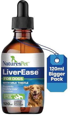 NATURES PET - LIVEREASE – Milk Thistle for Dogs (120ml) | Liver Support, Detox & Antioxidant Protection | Rich in Silymarins, Beef, Liver & Bacon Flavour