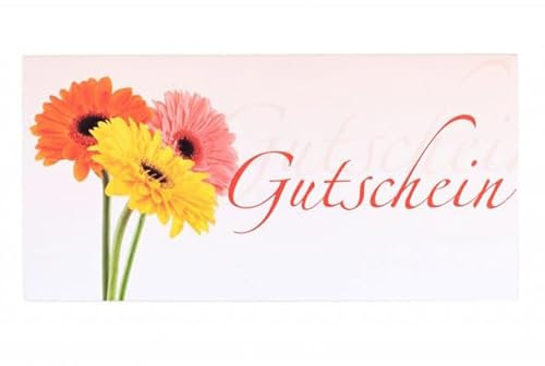 Kuvertwelt Gutschein-Briefumschläge Din Lang (220X110Mm) - Haftklebend - Hochwertige Umschläge Für Gutscheine In Verschiedenen Stückzahlen 50 Stück Druck Gutschein Blumen