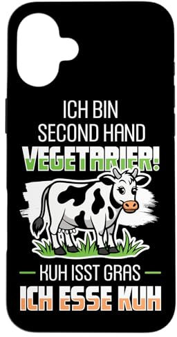 Ich bin Second Hand Vegetarier Kuh Fleisch Ernährung Steak Hülle für iPhone 16 Plus