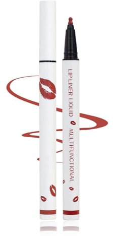 Longwear Liquid Lip Liner, 2025 New 2-in-1 Lip Liner Liquid Pen, Waterproof Long-Lasting Lip Liner with Matte Finish, Highly Pigmented & Smooth, Contour Your Lips (#01, 0.6ml)