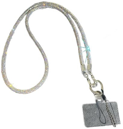 Qsvbeeqj Elegante cordino da appendere al telefono con strass, tracolla per cellulare, lunghezza personalizzabile, per donne e ragazze