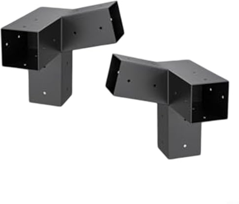 Kit de support pour pergola - Montage mural 4 x 4 - Support de pergola en bois coudé avec vis - Kit de montage pour pergola (gauche 15° + droite 15°)