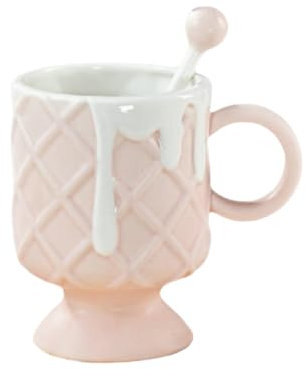 HUMOCHUSON Tasses De Latte Verre À Glace En Céramique De 400 Ml Avec Cuillère À Mélanger