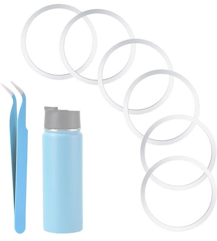 6pcs Replacement Gasket for Hydro Flask Wide Mouth Flip Lid Cap, Silicone O Ring Gasket, Leak-Proof Top Seal Stoppers with Tweezers for Hydroflask 12/16/24/32/40oz Water Bottles Accessories
