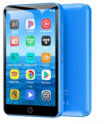 Diofox 80 GB Reproductor MP3 con Bluetooth y WiFi, Pantalla táctil HD de 4.0 Pulgadas, Reproductor MP3 con Spotify, MP3 Player Sistema Android, Audible, Amazon Music, Radio FM, E-Book, Play Store