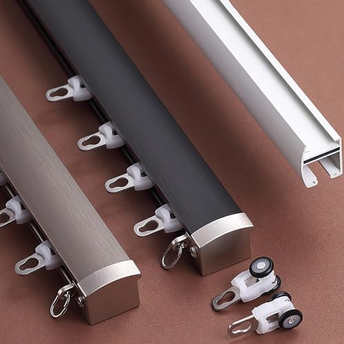 Bastone per tenda da 2,5 m, resistente, montaggio a soffitto, liscio e silenzioso, ideale per divisori e tende da doccia, elegante finitura bianca, perfetta per l'arredamento della casa