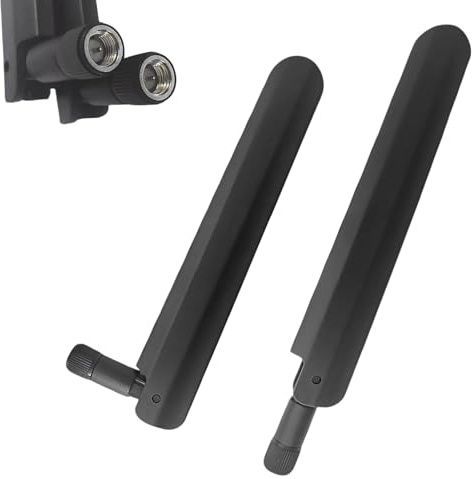 WiFi 6E Dual Band 2.4/5/5.8GHz 12dBi High-Gain Antenna – MIMO RP-SMA Connector for Router, Wireless Network Card, USB Adapter, IP Camera & Video Surveillance – Bluetooth Compatible