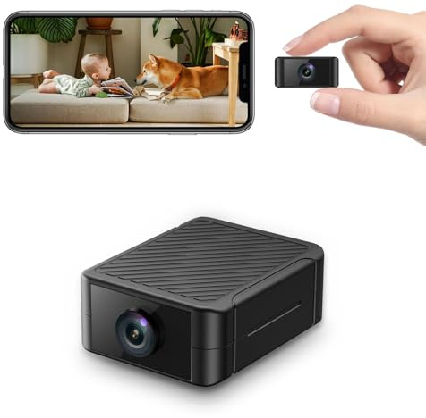 Liretope Mini Kamera, 4K HD WLAN Überwachungskamera Innen Für Live Übertragung Handy APP, WiFi Camera Nachtsichtkamera mit Bewegungsmelder/Lange Batterielaufzeit/Cloud-Speicherplat