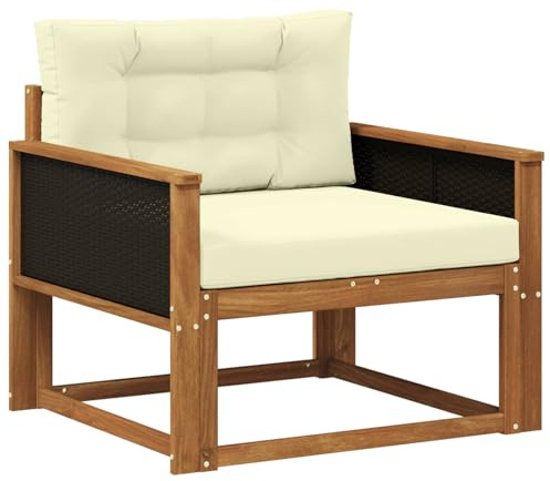 vidaXL Outdoor Mittelsofa Natur, Akazienholz Outdoor Mittelsofa, wetterfestes Patiositzmöbel, modernes Möbel für Gartenlounge und Balkon