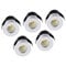 Elitlife 5er Mini Klein Einbaustrahler Weiß Minispot Einbauleuchte LED Aluminium 3W Warmweiß mit Transformer Recesed Downlight
