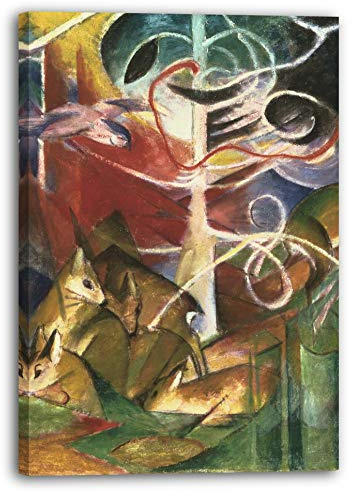Printed Paintings Leinwand (80x120cm): Franz Marc - Rehe im Wald I (1913)