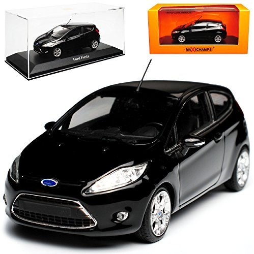 Ford Fiesta JA8 3 Türer Schwarz 7. Generatinon 2008-2017 1/43 Minichamps Maxichamps Modell Auto mit individiuellem Wunschkennzeichen