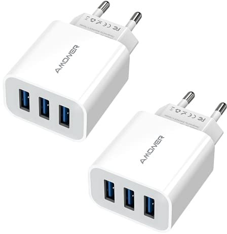 Chargeur Secteur USB 3 Ports Universel Chargeur Mural (5V 3A Max) Adaptateur USB Universel pour Apple iOS, Android, Appareils Portable Windows etc