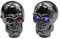 YZYP Schaltknauf totenkopf Skull Shape Universal Manuell Auto Schaltknauf Schaltkopf mit Led light für Schaltgetriebe (Blaue LED)