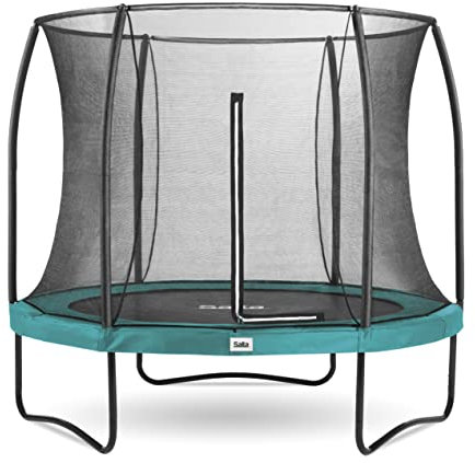 Salta Comfort Edition – ⌀183/213/251/305/366/396/427cm - TÜV geprüft – Schwarz/Grün/Pink - rundes Outdoor Trampolin, Gartentrampolin - Set mit Sprungmatte, Sicherheitsnetz, Federn, Randabdeckung