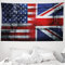 ABAKUHAUS Union Jack Wandteppich und Tagesdecke, Allianz UK und USA aus Weiches Mikrofaser Stoff Waschbar ohne Verblassen Digitaldruck, 230 x 140 cm, Weiß Blau