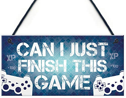 RED OCEAN Gaming Sign For Door Gaming Sign For Wall Funny Gamer Gift For Son Bedroom Decor