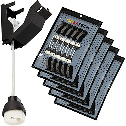 ISOLATECH 50x GU10 Brandschutz Keramikfassung mit Anschlusskasten | Für LED- und Halogenlampen, VDE- und RoHS, mit Schnellverbinder, 0,75mm² Anschlusskabel, bis 100W