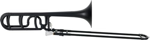 Classic Cantabile MardiBrass ABS Kunststoff Quart-Posaune - Bb/F-Stimmung - Fiberglas-Zug - 850g leicht - Bohrung: 13,9 mm - inkl. Mundstück und Gigbag - matt-schwarz
