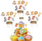 24Stück Tiere kuchendeko,Jungle Tortenaufleger, Urwald Zahnstocher Cupcake Topper Dschungel Tortendeko Kuchendeckel Tortenstecker Tortenaufsatz für Baby Kinder Junge Jungs Geburtstag Party Dekoration